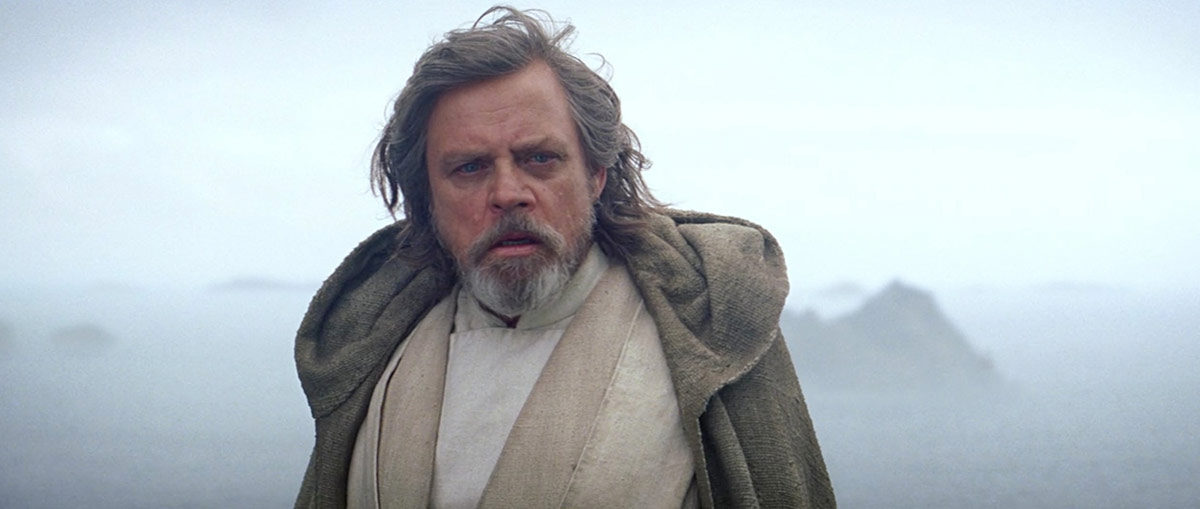 Luke Skywalker (Mark Hamill) i sluttscenen fra Star Wars: The Force Awakens. 